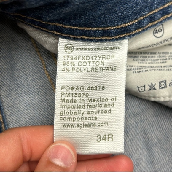 AG Adriano Goldschmied men’s the Everett slim straight den 360 jeans - Picture 8 of 11